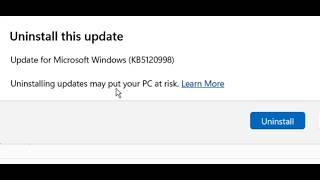 How To Uninstall KB5120998 Update On Windows 11
Steps To Uninstall KB5120998 Update On Windows 11 How To Uninstall KB5120998 Update On Windows 11