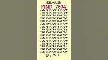 Put your visual acuity to the test by tracing 7594 in 5 seconds #fyp #fypシ゚ #fy #iq #shorts
