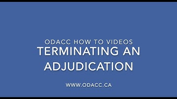 Terminating an Adjudication