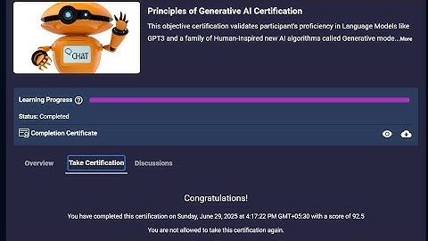 Principles of Generative AI Certification Answers | Infosys Springboard Virtual Internship 6.0