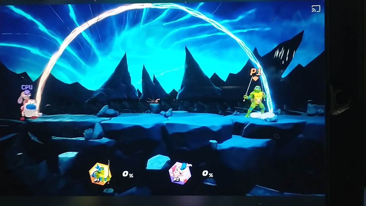 Leonardo Nickelodeon All Star Brawl Tech (Reverse Down Special)