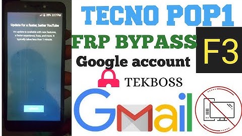 Tecno F3 Google Account FRP Bypass | tecno pop 1 google account Verification Remove Without Pc || 1