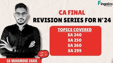 7 | CA FINAL AUDIT REVISION SERIES| SA 200 series| CA Mahamood Shaik