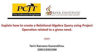 Explain how to create a Relational Algebra Query using Project Operation related to a given need.