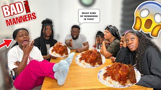 BAD TABLE MANNERS PRANK ON MY ENTIRE FAMILY OF 10| *IT ENDED REALLY BAD*