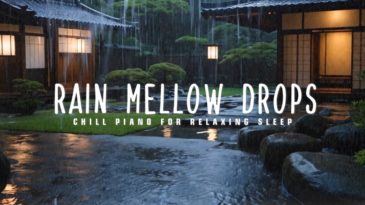 FALL INTO SLEEP INSTANTLY, Soft Rain Sounds with Piano Music in Warm ...