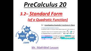 PC 20 3.2 Standard Form of a Quadratic (MM lesson)