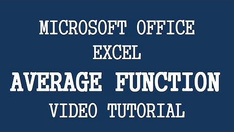 Video Tutorial How To Use AVERAGE FUNCTION In EXCEL