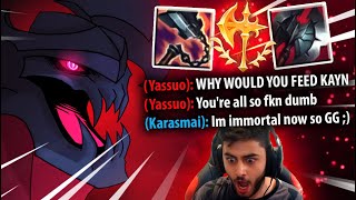 YASSUO Rages At His Team Because They Fed My Kayn Making Me Unbeatable - League of Legends