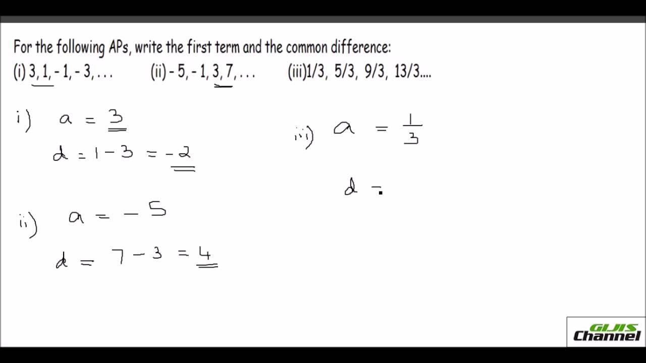 problem solving for arithmetic progression