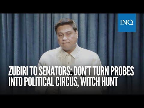 Zubiri to colleagues: Don't turn Senate probes into political circus, witch hunt