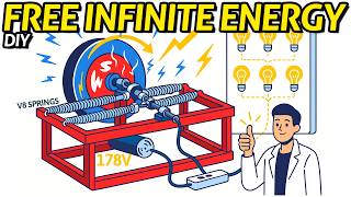 Free Energy with V8 Springs and a Flywheel (REAL EXPERIMENT) 😱⚡