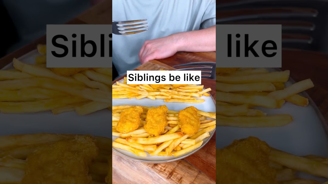 How to divide FRIES and FRIED CHICKEN evenly like siblings?😅❤️🍟| CHEFKOUDY