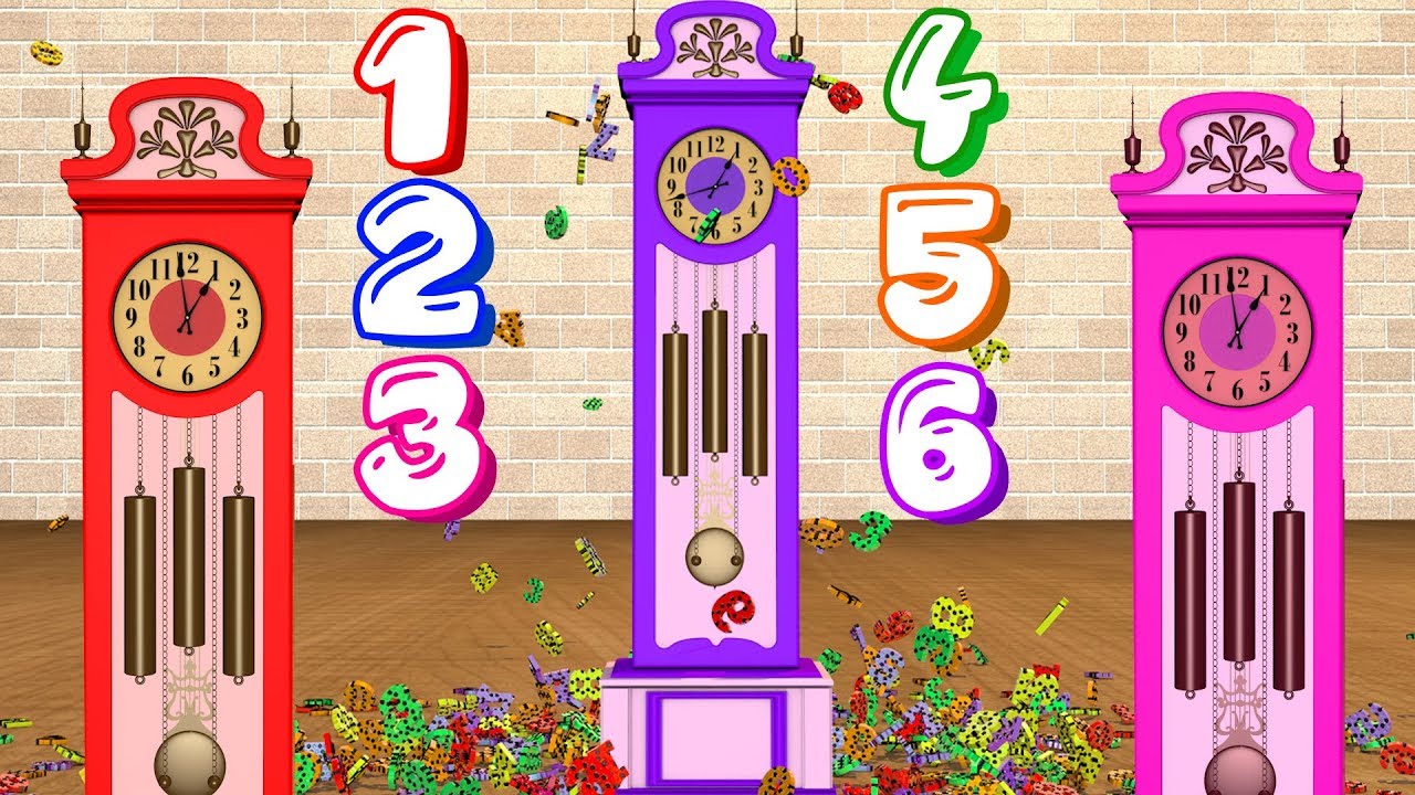 Learn Numbers and Time with Standing Clock Learn 12 Hours and 12