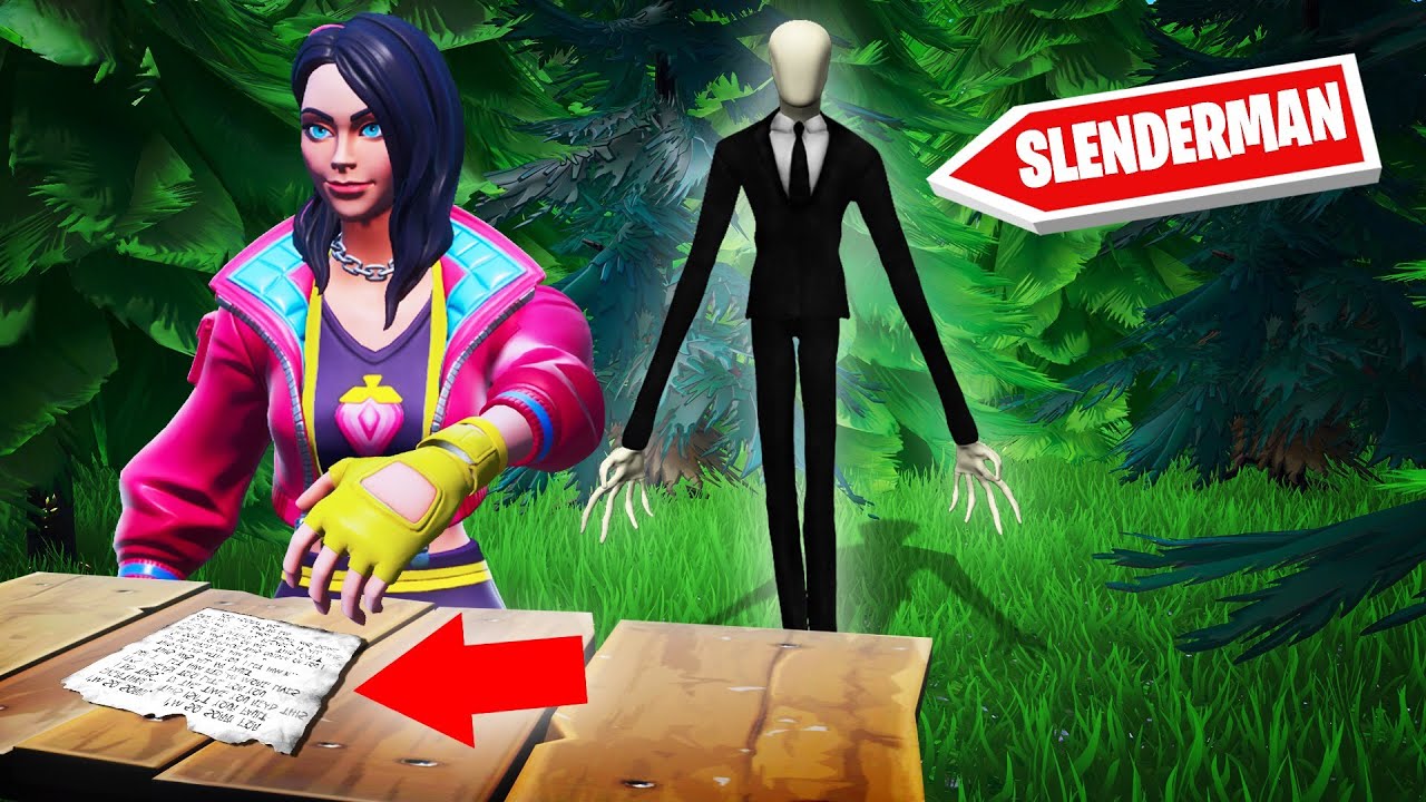 Playing Slenderman In Fortnite Escape The Forest Youtube