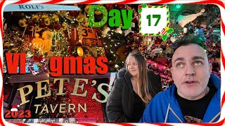 Vlogmas 17 NYC Christmas Bar Crawl Tour 2023 Rolfs Paddys Oscar Wilde & Petes Tavern Review