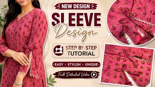 Latest Stylish Sleeve Design Tutorial | Easy Cutting & Stitching | Lace Sleeve Design Step by Step