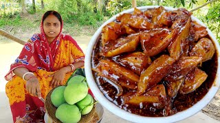 ঠাকুরমার কাজ থেকে শেখা তেল ও চিনি ছাড়া কাঁচা আমের টক ঝাল মিষ্টি আচার রেসিপি | Mango pickle recipe