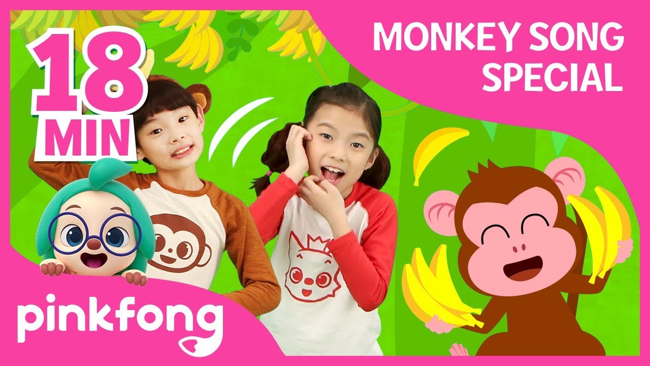 Five Little Monkeys and more | Fun Monkey Songs | +Compilation | Pinkfong Songs for Children