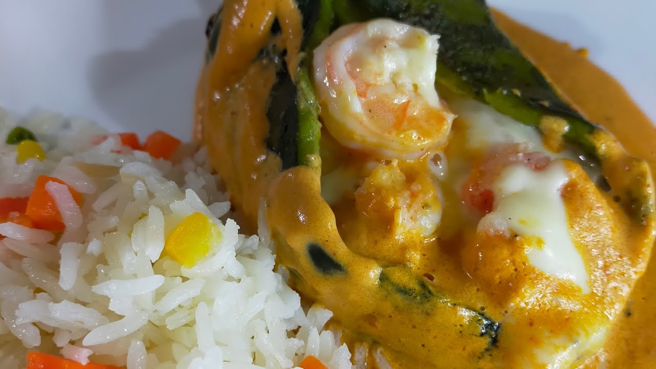 chiles rellenos de camarones en salsa de chipotle YouTube