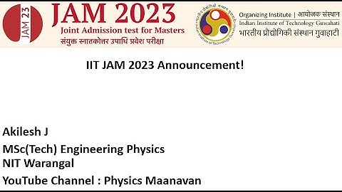 IIT JAM 2023 Announcement in Tamil | IIT JAM Physics 2023 | IIT Guwahati | Physics Maanavan | Tamil