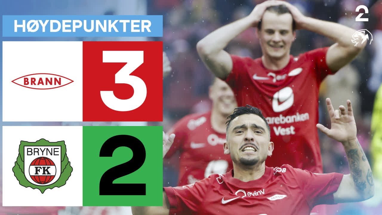 Brann 3 - 2 Bryne - Høydepunkter