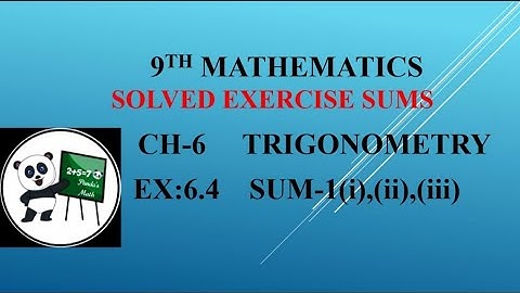 Samacheer 9th Std Maths||CH-6||TRIGONOMETRY|| EX:6.4|| SUM1-(i),{ii),(iii)|| (T.N)2020||In Tamil||