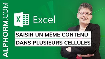 Formation EXCEL 2016: Avancé | Saisir un même contenu dans plusieurs cellules