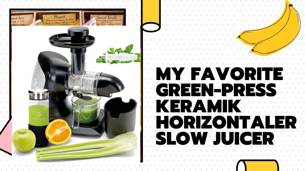 💚🍓GREENPRESS KERAMIK Horizontaler Slow Juicer mit Keramik