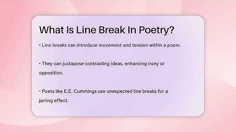 What Is Line Break In Poetry? - Tales And Texts