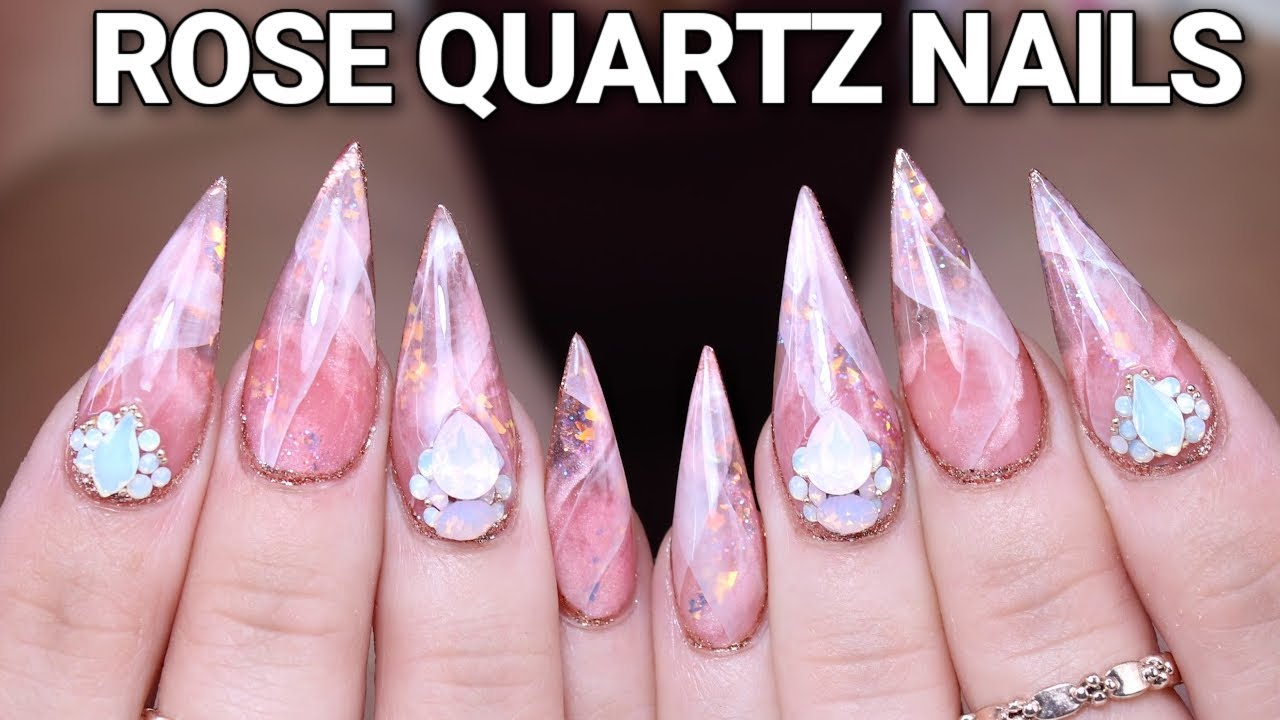 HOW TO: ROSE QUARTZ LAYERED NAIL DESIGN | FULL SET -NAIL TRANSFORMATION