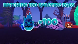 Hatching 100 Balefire Eggs | Roblox - Dragon Adventure