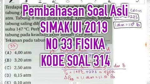 Pembahasan SIMAK UI 2019 FISIKA No 33 Kode soal 314