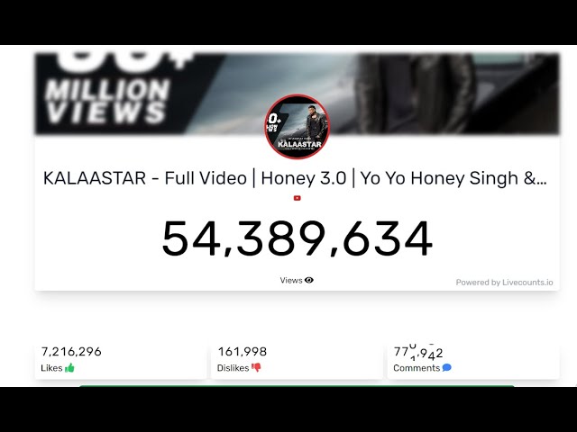 HONEY SINGH KALAASTAR LIVE VIEWS COUNTING 😱 (RECORD) 