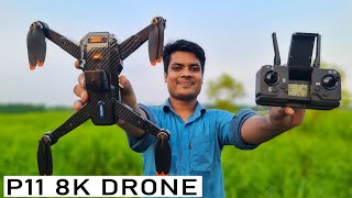 P11 8K Drone Camera Unboxing Flying And Video Test || Water Prices
