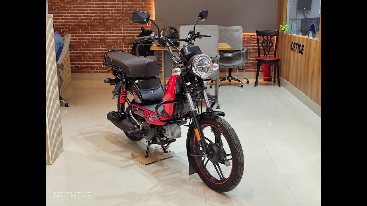 2025 TVS XL 100 ALLOY WHEEL AND LED HEADLAMP WALK AROUND