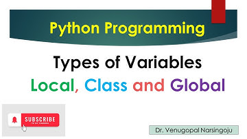 Types of Variables in Python | local | class | global | Python | Venugopal Narsingoju