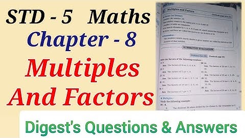 Std 5 | Maths | Lesson 8 | Multiplies and Factors | Practice set 32-35 | Workbook Answers | MH board