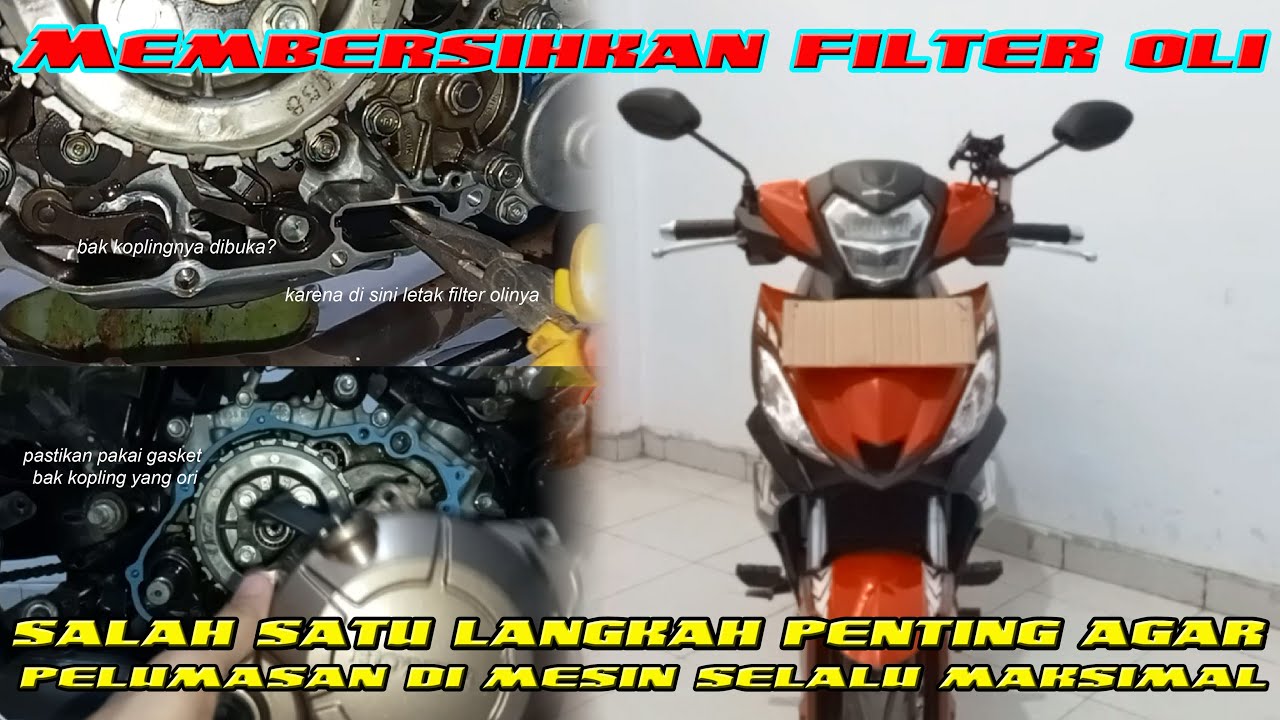 Cara membersihkan filter oli Honda Supra GTR 150 - bersihkan filter oli Supra GTR| #77