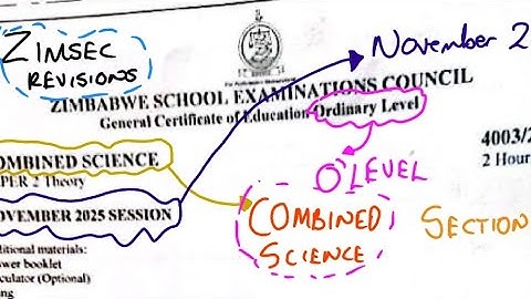 NOVEMBER 2025 COMBINED SCIENCE PAPER 2 SECTION A