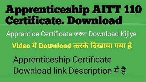 Apprenticeship 110 AITT First Round Certificate DOWNLOAD Options Enable