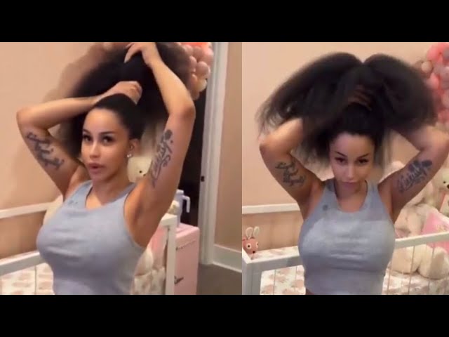 Cardi B shows off her long natural hair #cardiB #naturalhair - YouTube