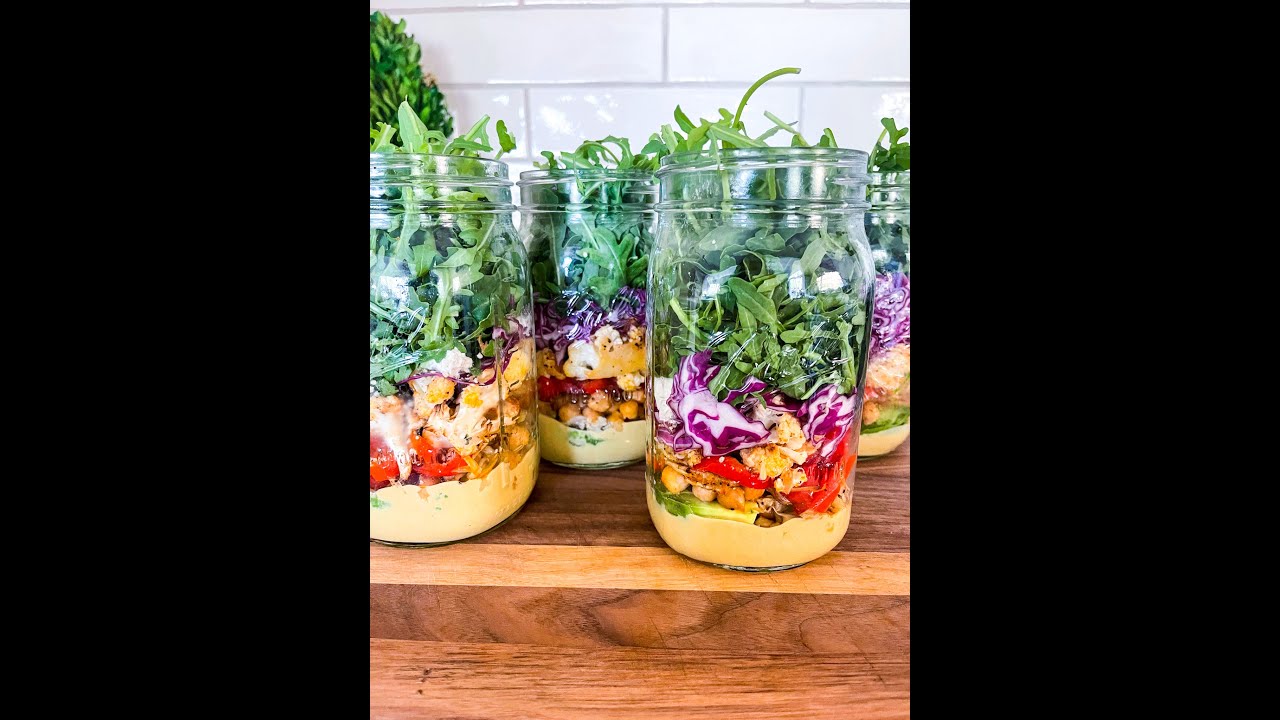 Roasted Veggie Mason Jar Salad