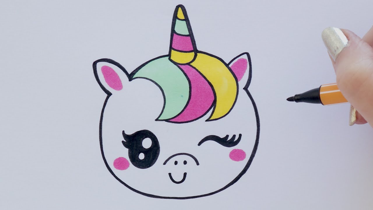 Easy Cute Unicorn Face Drawing - img-extra