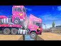 Spintires Mudrunner - Mod Truck Vs Extreme Broken Road With Speed Bumps | Driver Skills Gameplay