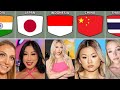 New porn actress from different countries