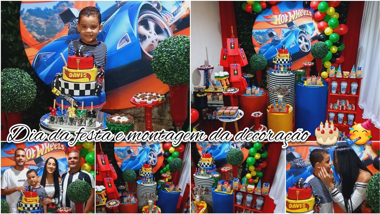 DIA DA FESTA DA HOT WHEELS DO DAVI 🎂🚙 + FICOU MUITO LINDA A DECORAÇÃO | ELE AMOU DEMAIS A FESTINHA 🥳