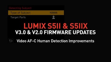 Lumix S5II & S5IIx - Firmware Updates V3.0 and V2.0  - Video AF-C Human Detection Improvements