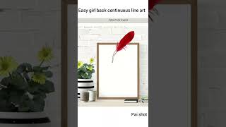 Easy girl back line art using python turtle #shorts #paishot #homedecor