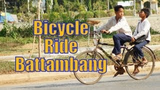 Bicycle Ride touring around Battambang, Cambodia (Wat Sangker, Railway Station, Governor's Office)